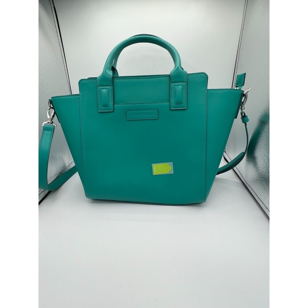 Vera Bradley Teal Convertible Satchel Purse, Faux Leather - Picture 3 of 16